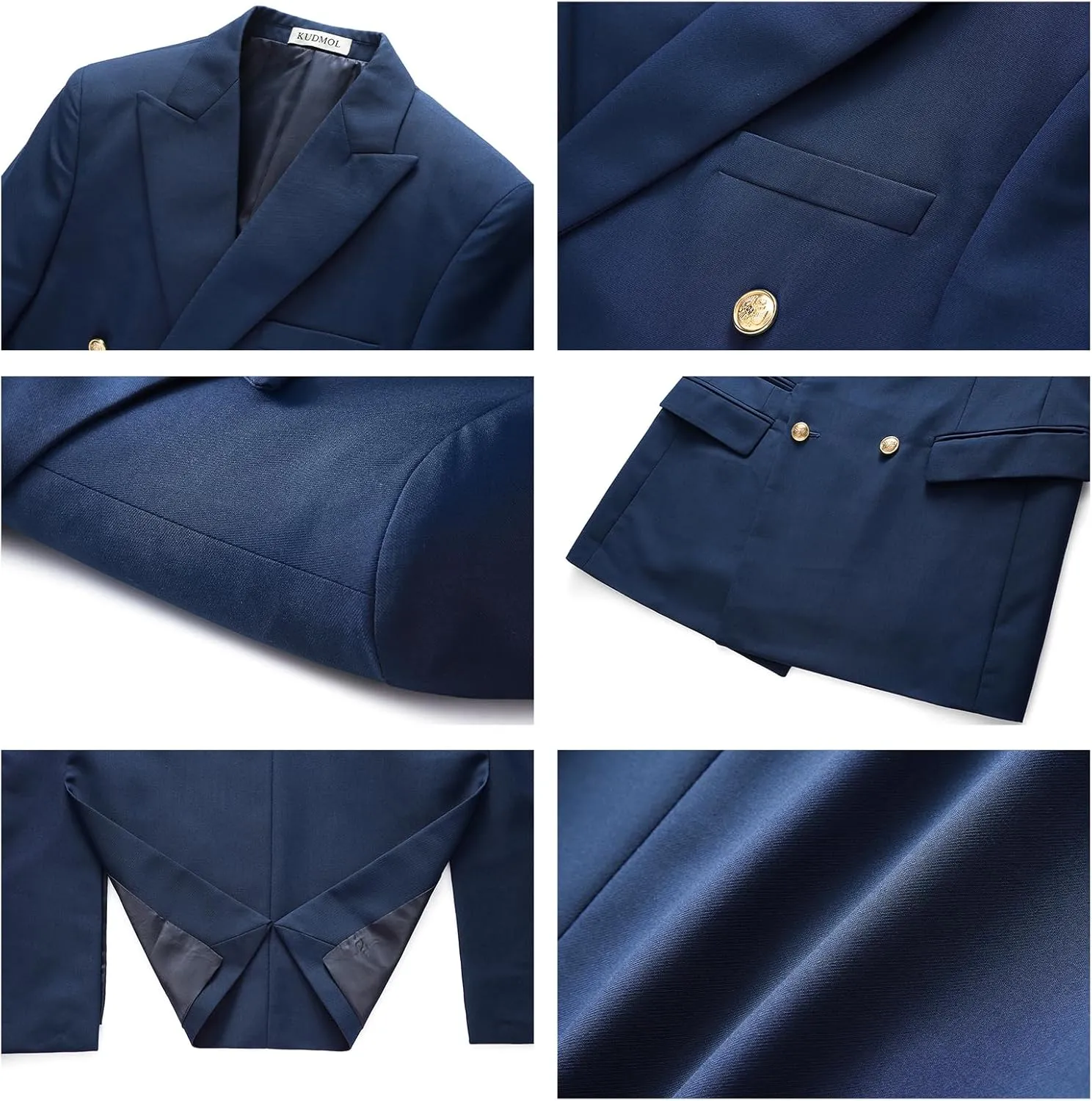 Suit for Men Solid Double Breasted 2 Piece Tuxedo Set Regular Fit Peak Lapels Jacket and Pants