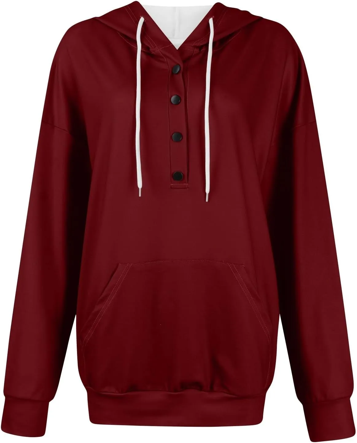 sweatshirts for women oversized hoodies fashion long sleeve button pullover sweater tops 2024 fall winter clothes