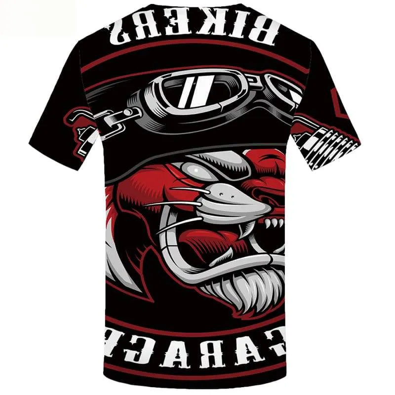 Tiger T shirts Men Animal T-shirts Graphic Military Tshirts Novelty Short Sleeve