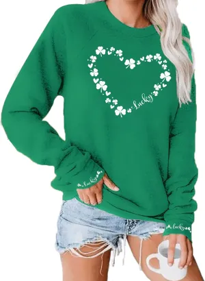 tiqwova Women Vintage Printed Long Sleeve Pullover Sweatshirt, Loose Caual Shirt Tops for Womens