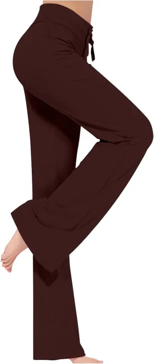 Uillui Wide Leg Pants for Women Casual Loose Yoga Sweatpants Comfy Palazzo Lounge Flowy Pant High Waist Capri Slacks Trouser