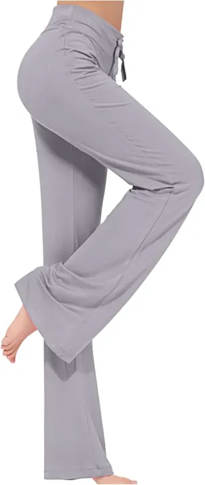 Uillui Wide Leg Pants for Women Casual Loose Yoga Sweatpants Comfy Palazzo Lounge Flowy Pant High Waist Capri Slacks Trouser