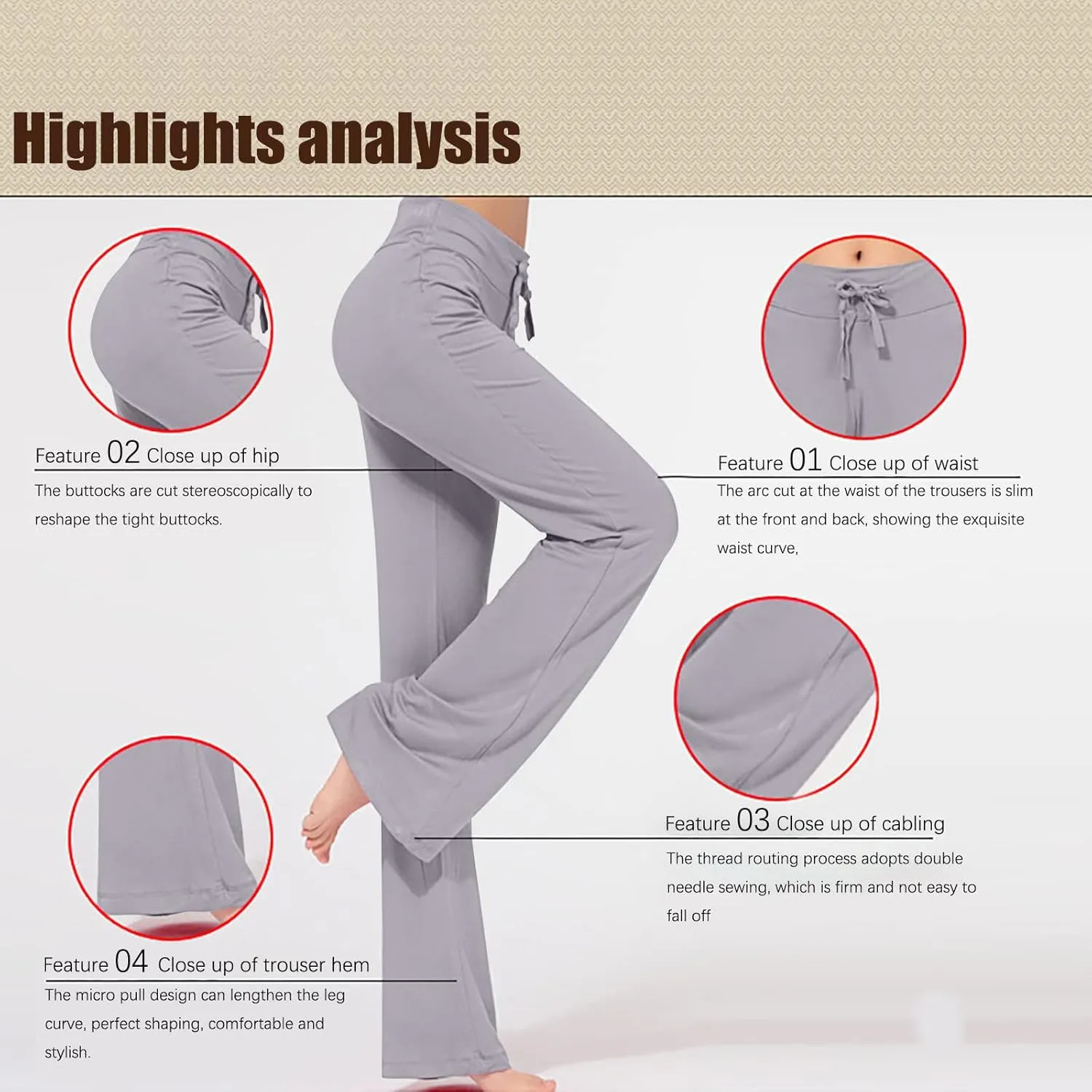 Uillui Wide Leg Pants for Women Casual Loose Yoga Sweatpants Comfy Palazzo Lounge Flowy Pant High Waist Capri Slacks Trouser