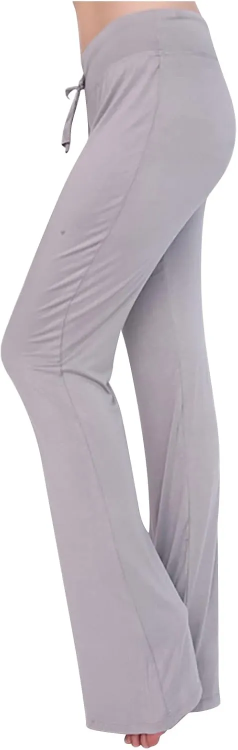 Uillui Wide Leg Pants for Women Casual Loose Yoga Sweatpants Comfy Palazzo Lounge Flowy Pant High Waist Capri Slacks Trouser