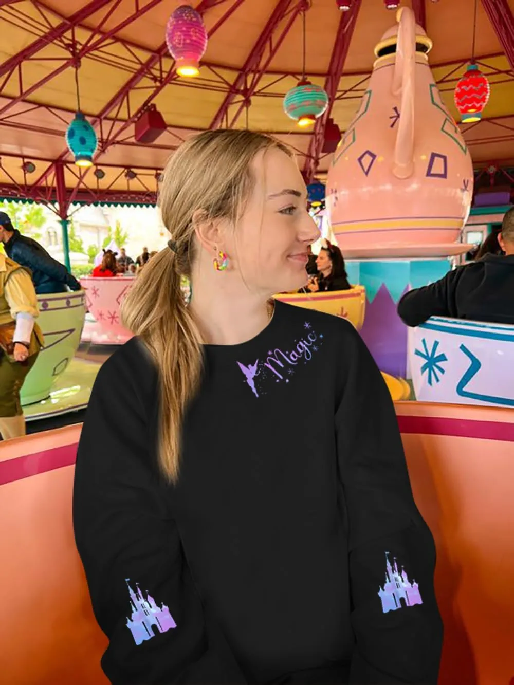 UNIQUENOE Magic Kingdom Sweatshirts For Women Magical Tshirt Family Vacation Tee Castle Graphic Short Sleeve Tops