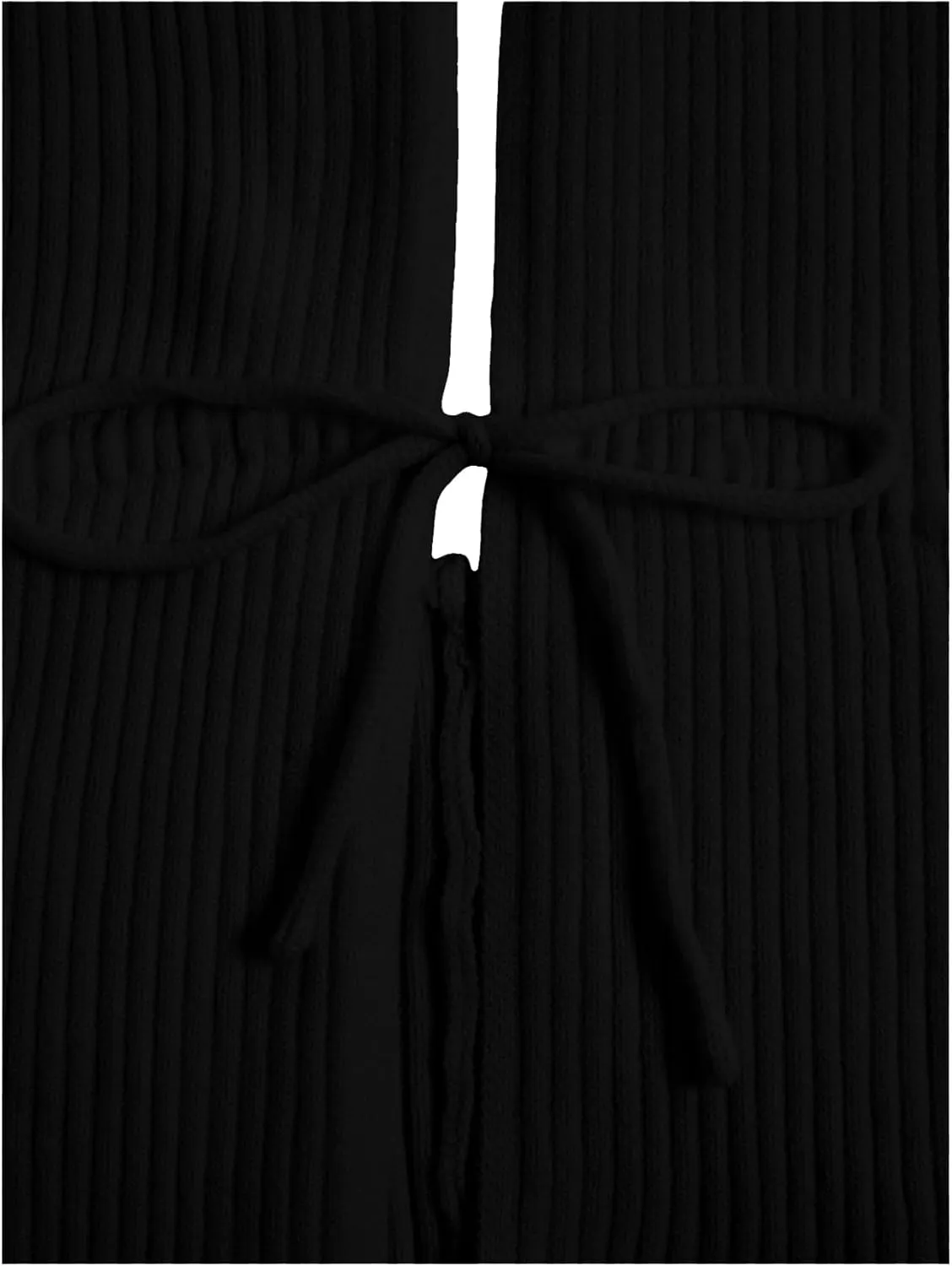 Verdusa Women's Old Money Halter Tops Bow Tie Front Backless Deep V Neck Split Knit Vest Trendy