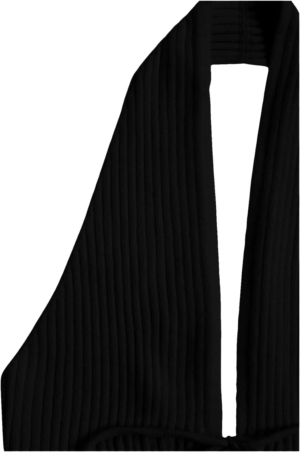 Verdusa Women's Old Money Halter Tops Bow Tie Front Backless Deep V Neck Split Knit Vest Trendy