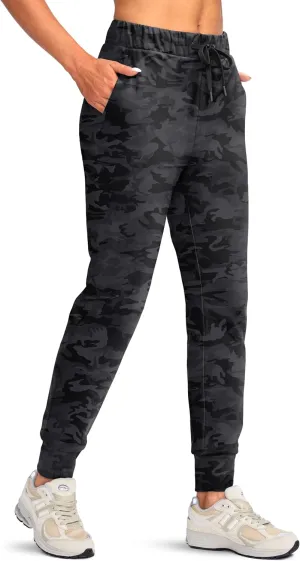 Viodia Women's Fleece Lined Joggers Thermal Winter Sweatpants Waterproof Cold Weather Pants for Hiking Travel Running