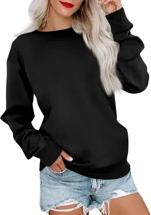 Women Long Sleeve Crewneck Fall Sweatshirt Hoodies Oversized Fleece Pullover Tops Y2k Teen Girls Preppy Clothes 2024
