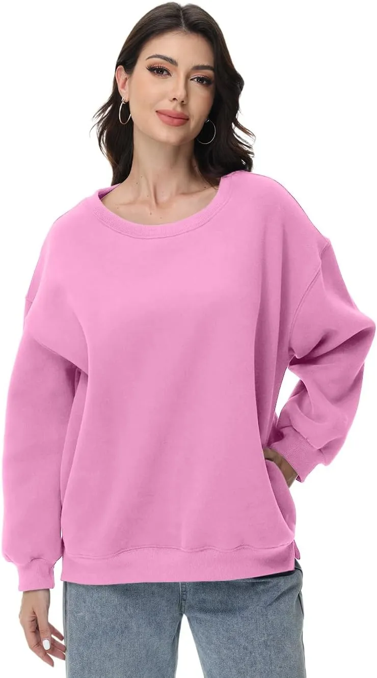 Women Oversized Sweatshirts Long Sleeve Crewneck Tops Pullover Fall Fashion Outfits Clothes with Pockets