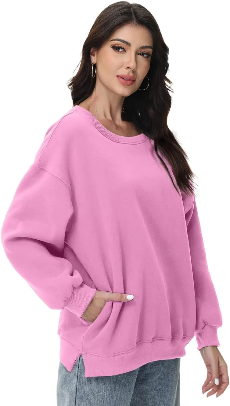 Women Oversized Sweatshirts Long Sleeve Crewneck Tops Pullover Fall Fashion Outfits Clothes with Pockets