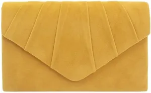 Women Pleated Evening Bag Velvet Suede Envelope Clutch Purse Party Prom Handbag Well made