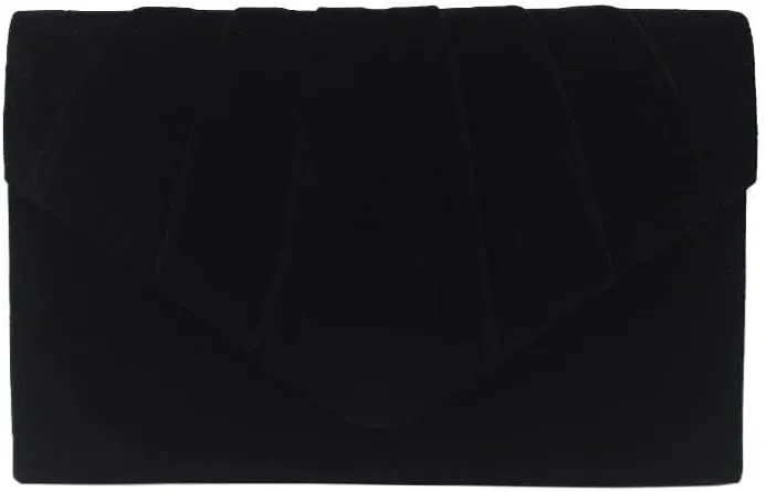 Women Pleated Evening Bag Velvet Suede Envelope Clutch Purse Party Prom Handbag Well made