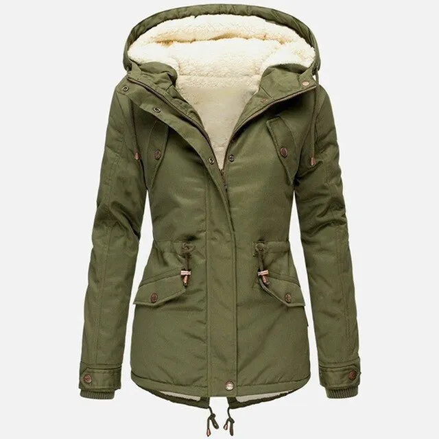 Women Winter Plus Size Solid Color Down Long Coat