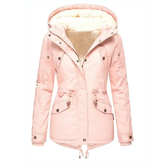 Women Winter Plus Size Solid Color Down Long Coat