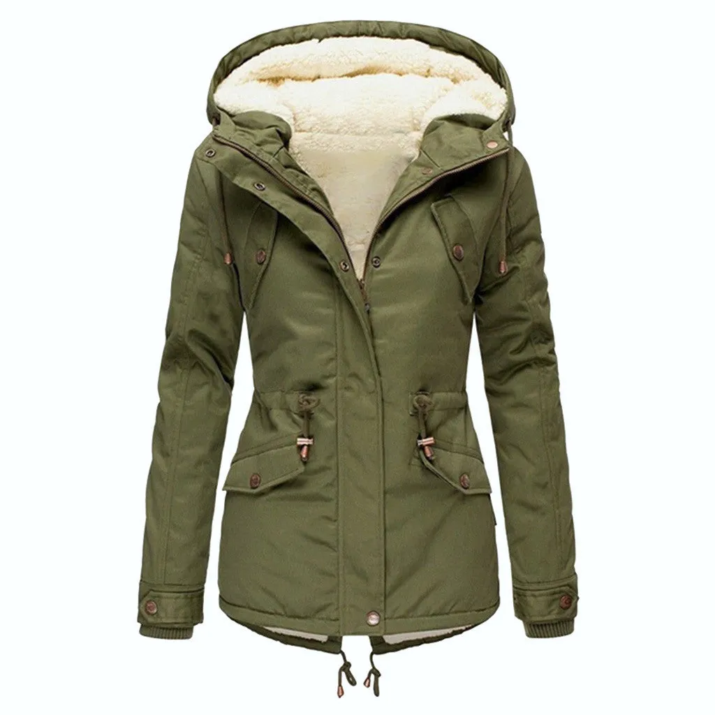 Women Winter Plus Size Solid Color Down Long Coat