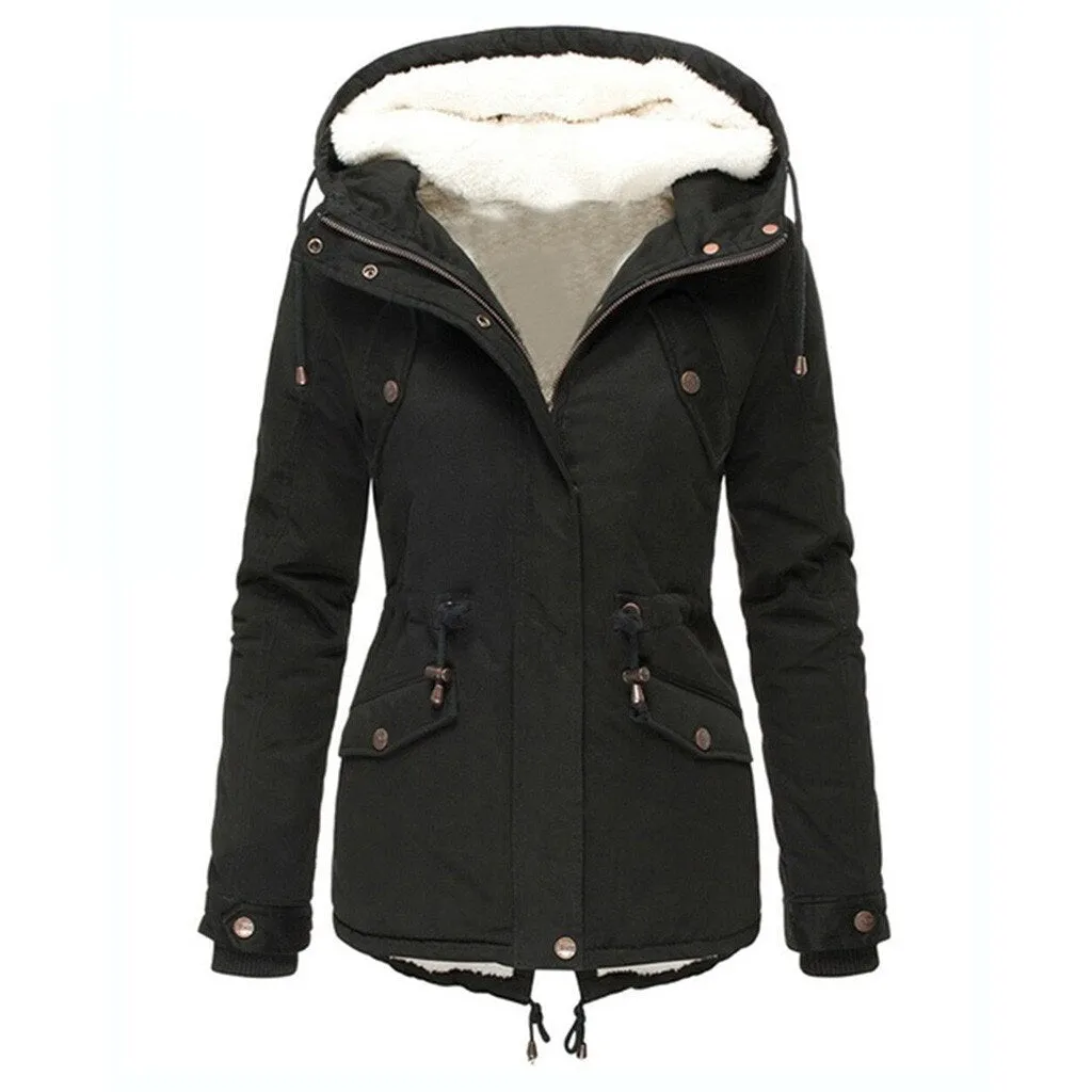 Women Winter Plus Size Solid Color Down Long Coat