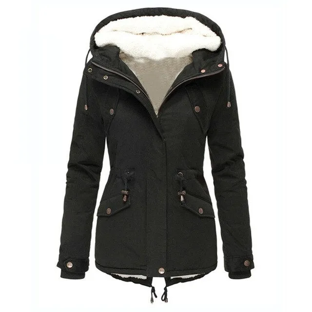 Women Winter Plus Size Solid Color Down Long Coat