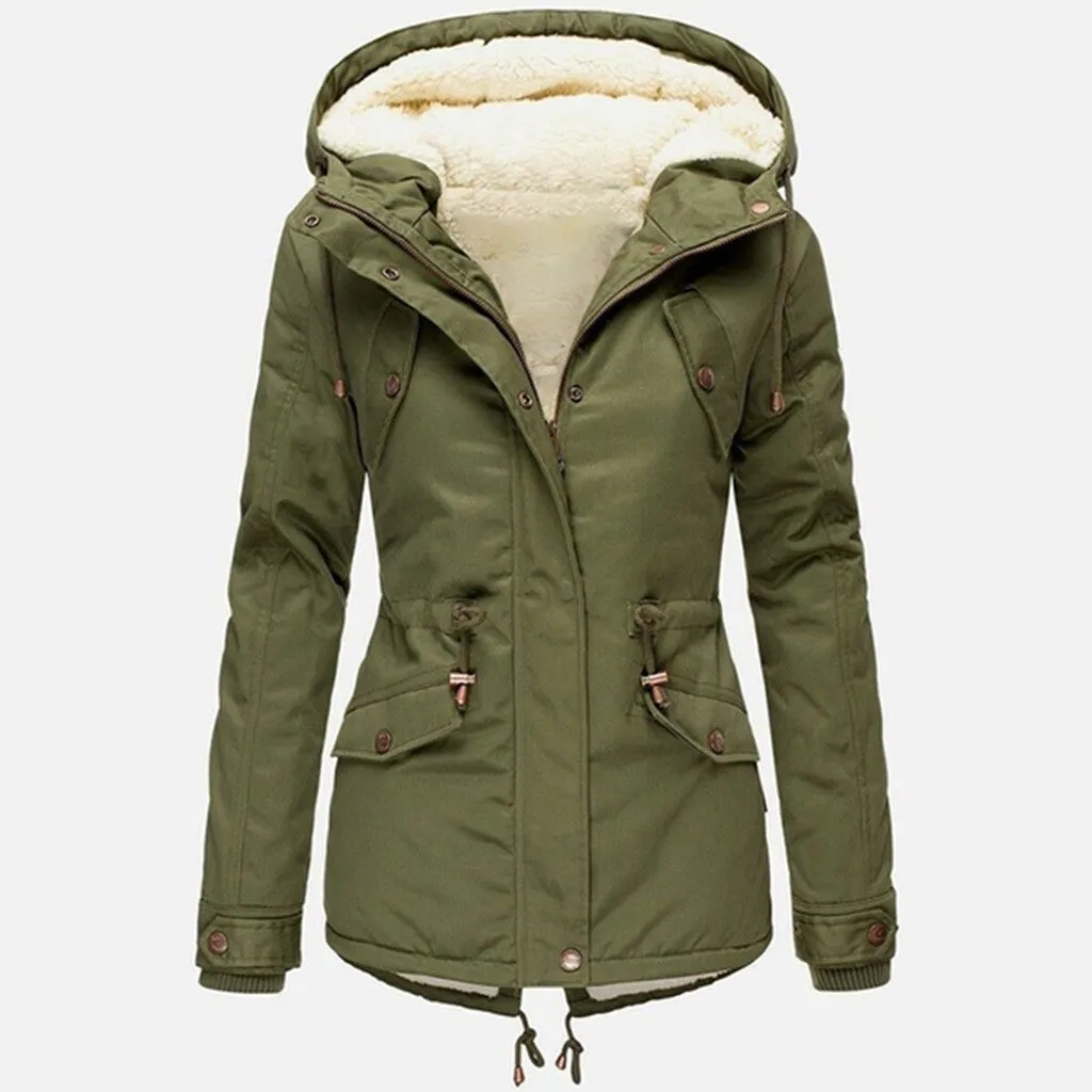 Women Winter Plus Size Solid Color Down Long Coat