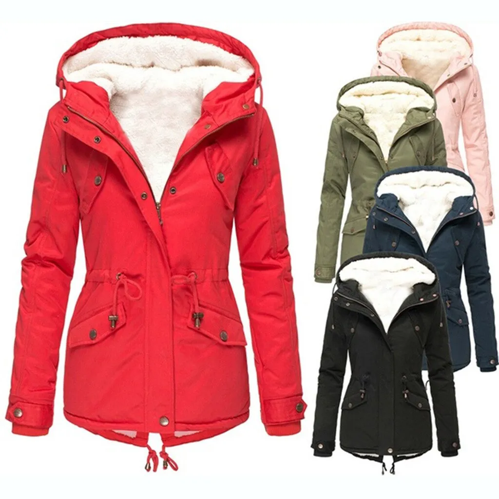 Women Winter Plus Size Solid Color Down Long Coat