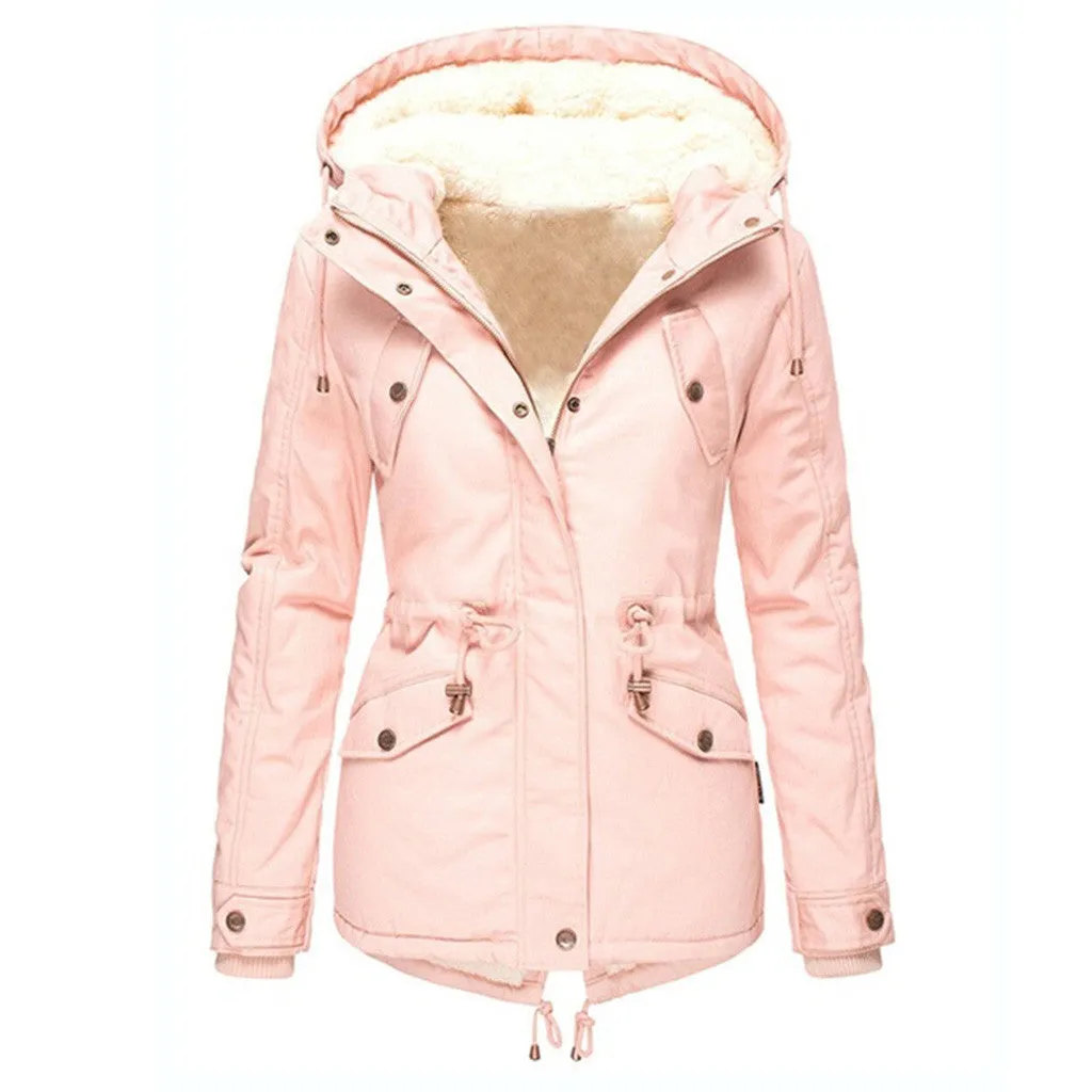Women Winter Plus Size Solid Color Down Long Coat