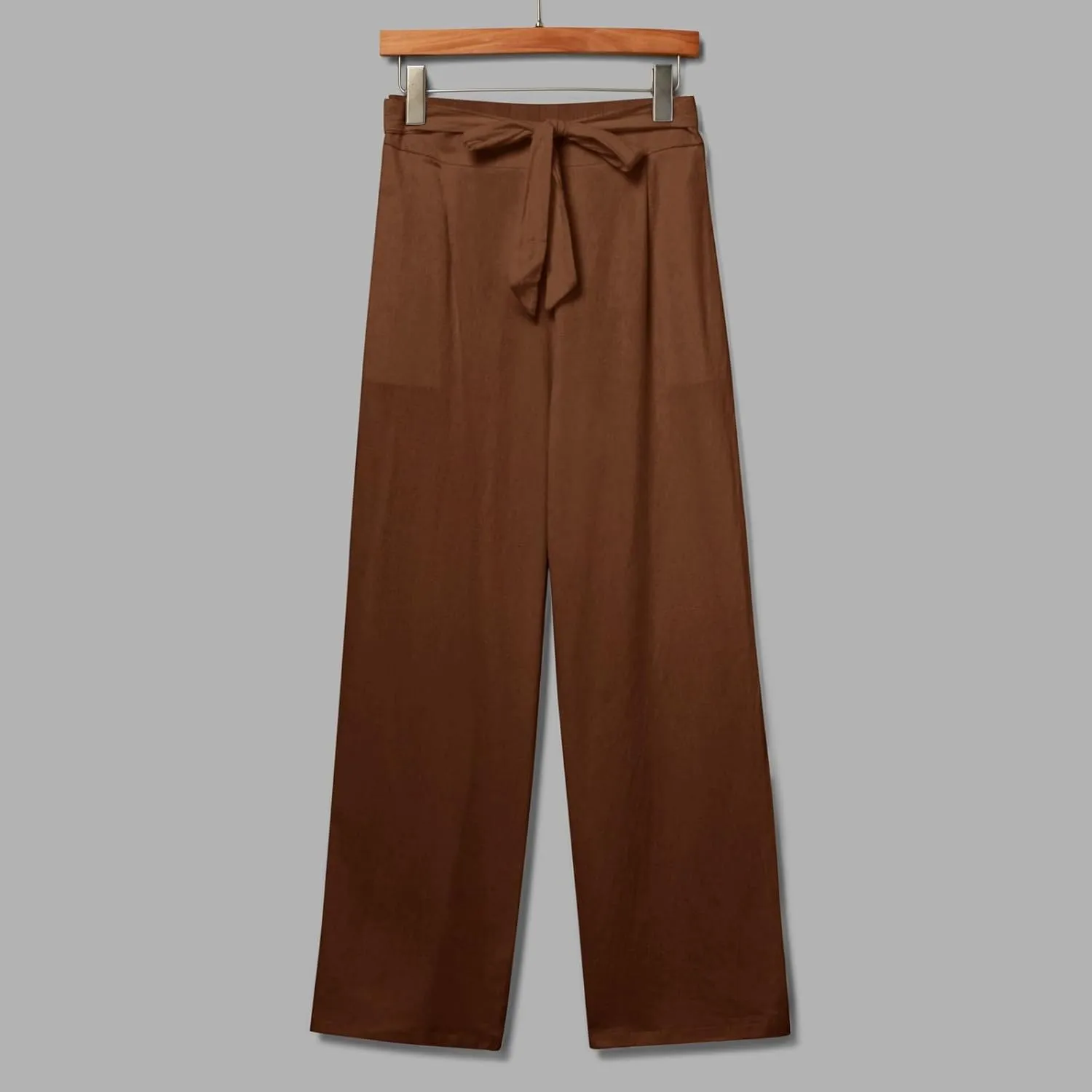 Women's Cotton Linen Summer Casual Loose Palazzo Lounge Pants Elastic Waist Lounge Pants Loose Fit Palazzo