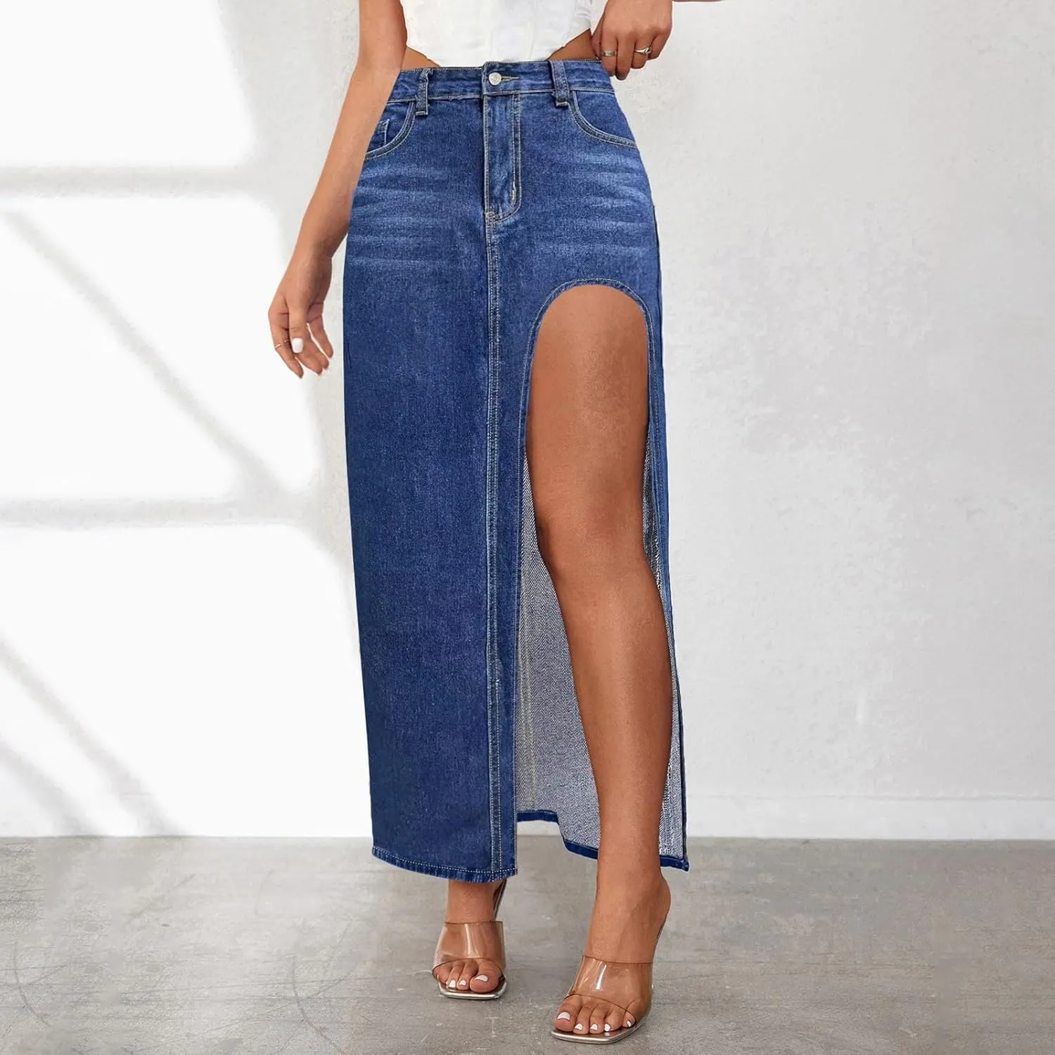 Women's Linen Blend Summer Cropped Palazzo Pants Elastic Waisted Long Lounge Plus Size Palazzo Lounge Pants Office