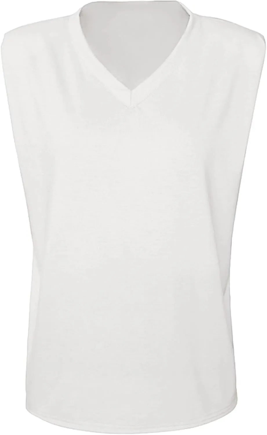 Women's Shoulder Pad Blouse Shirt High Street Outfit Sleeveless V Neck Office Lady Wide Shoulder Tank Tops