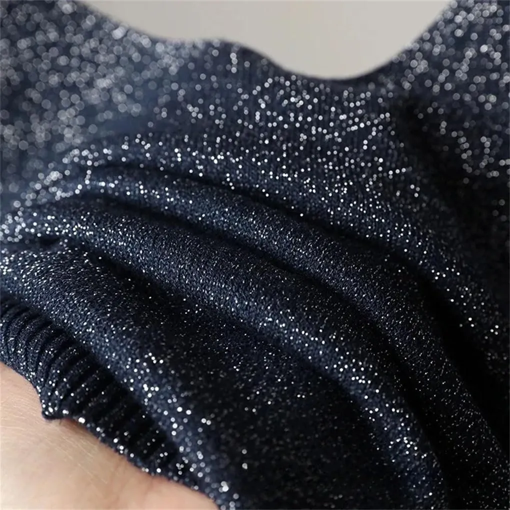 Women's Solid Color Casual V-Neck Multi-Color Glossy Knitted Camisole Top