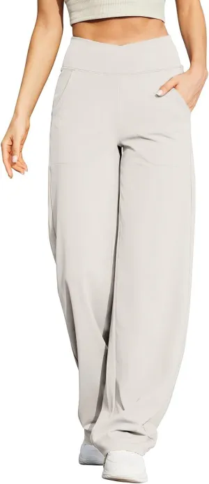 Womens Summer Yoga Pants Elastic High Waist Loose Fit Lightweight Quick Dry Casual Jogging Fitness Running Trouser