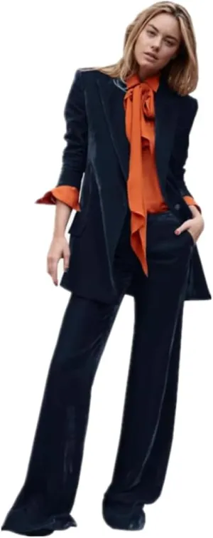 Womens Tuxedo Velvet Blazer Pants Set Dressy for Wedding Guest Buiness Suits for Women Wedding Party Graduation