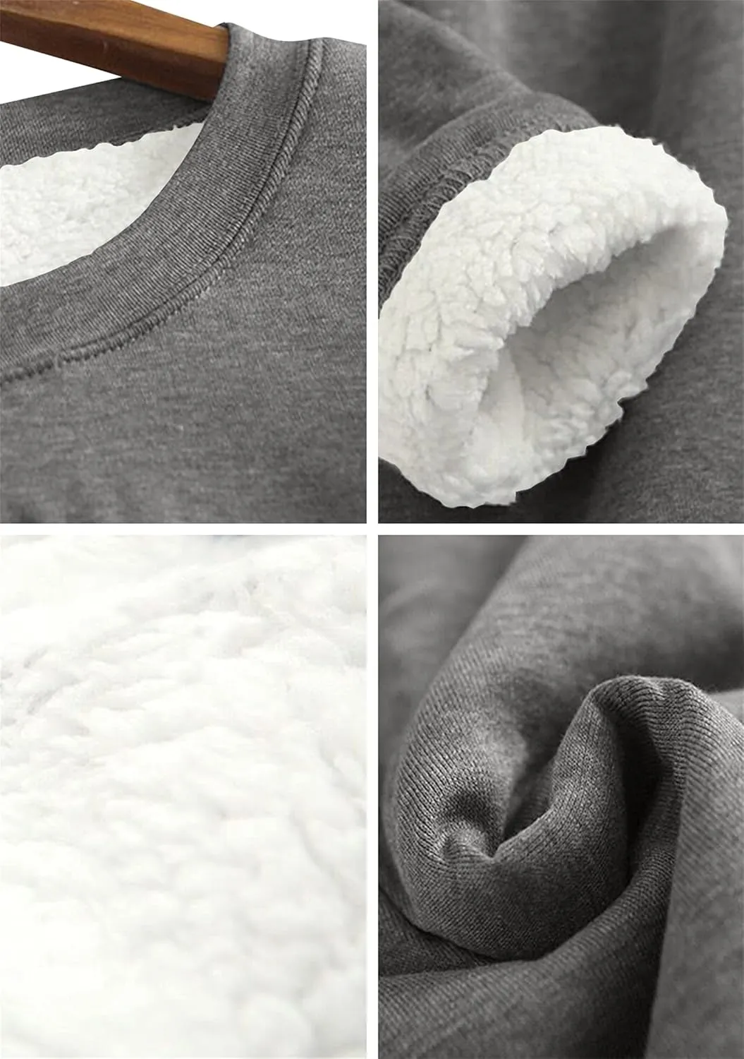 YMING Womens Sherpa Fleece Lined Pullover Winter Warm Crew Neck Sweatshirt Cute Cat Paw Tops Plus Size