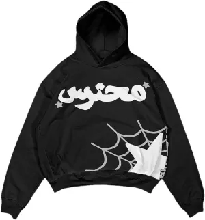 Yoawdats Spider Web Hoodie Sweatshirt Y2K Graphic Long Sleeve Punk Tops Men Women Harajuku Oversized Pullover Streetwear